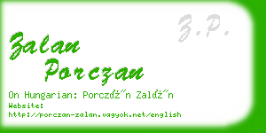 zalan porczan business card